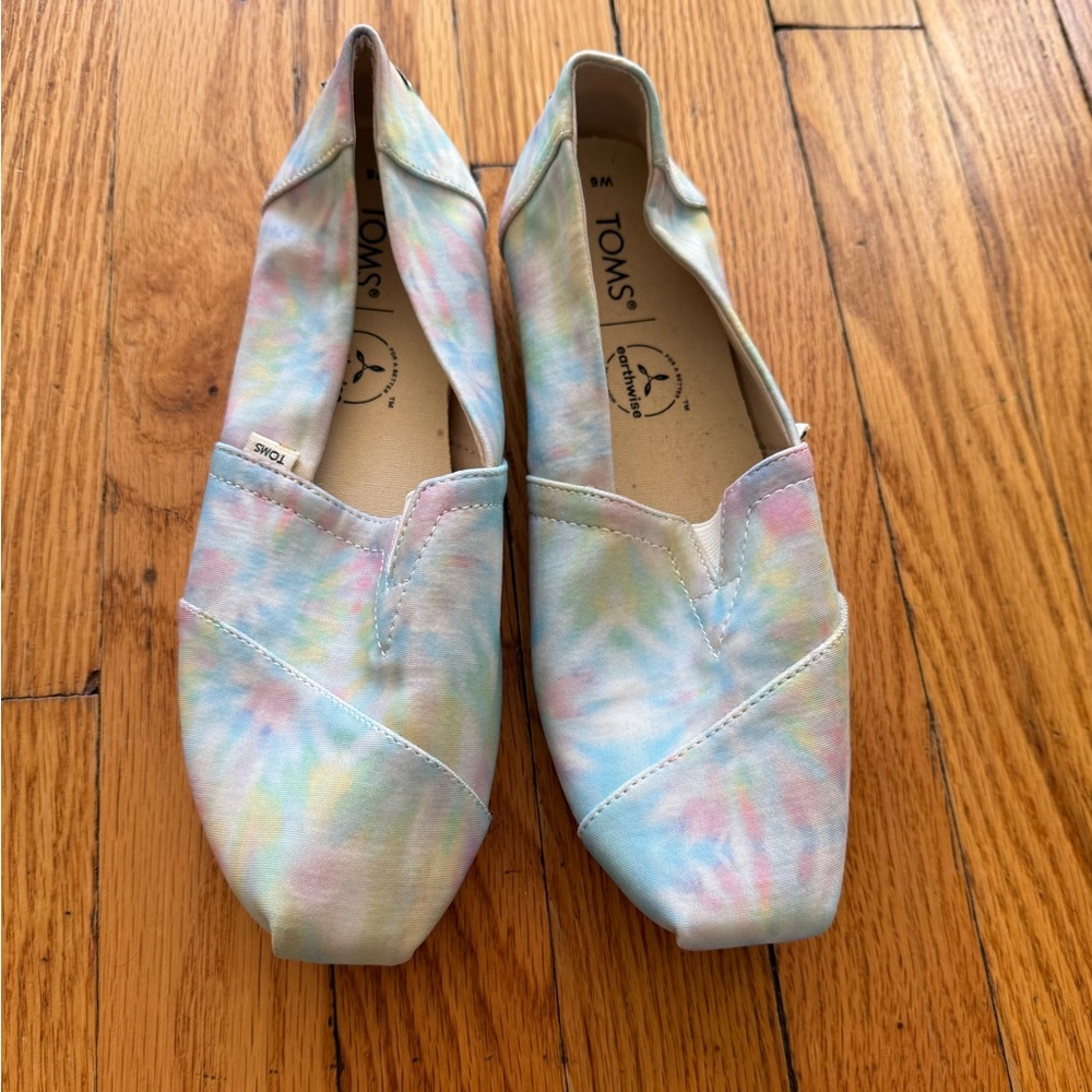TOMS Pastel Tie-Dye Canvas Slip-Ons